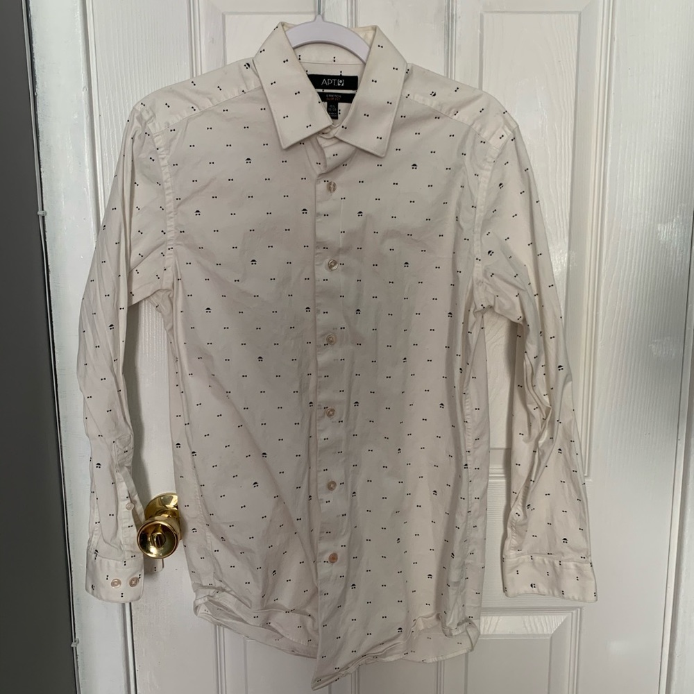 Apt. 9 Slim fit dress shirt Hat & Mustache Pattern